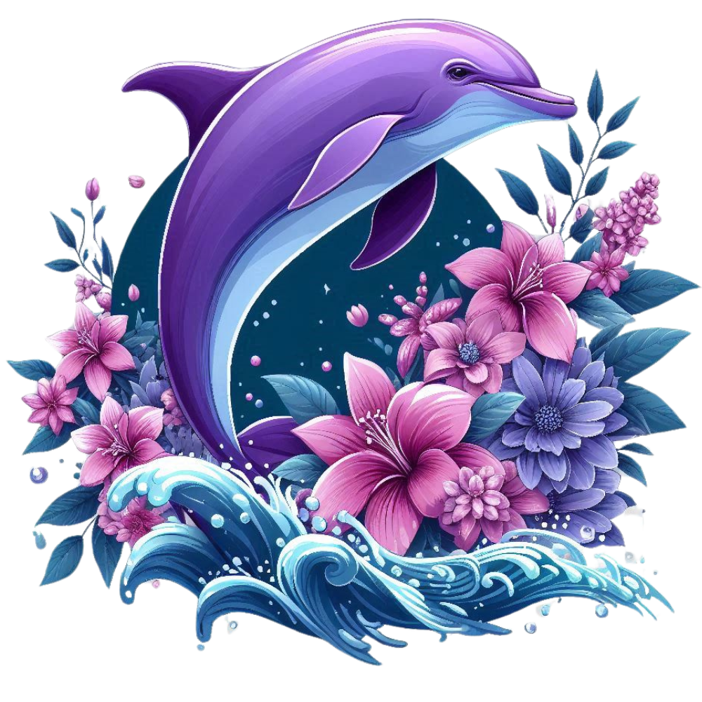Delphin mit Blumen #6