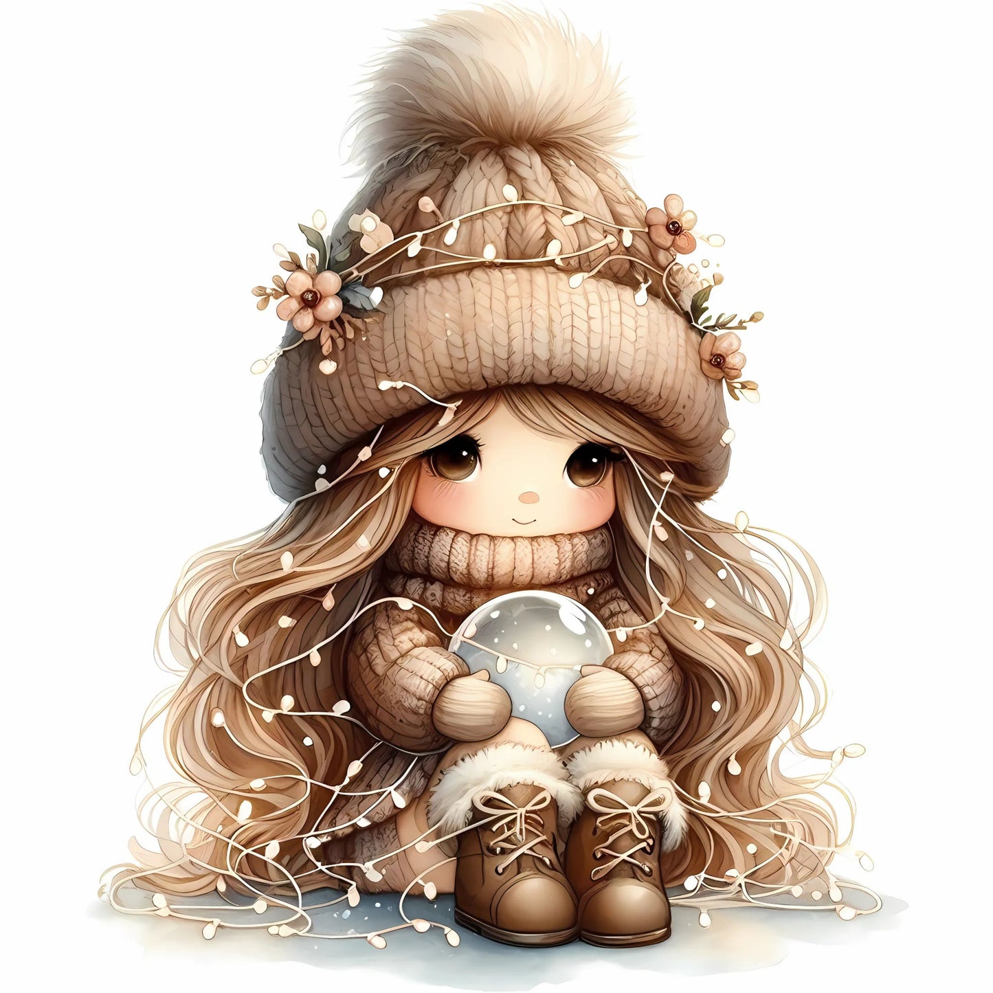 Winter Gnom, Winterwonderland, braun #5