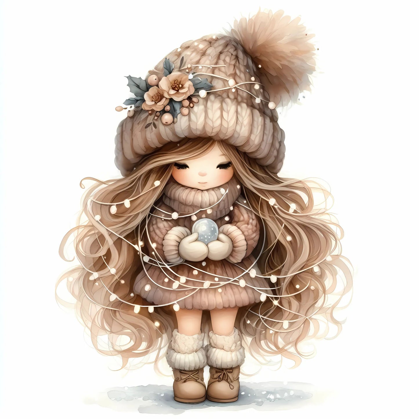 Winter Gnom, Winterwonderland, braun #8