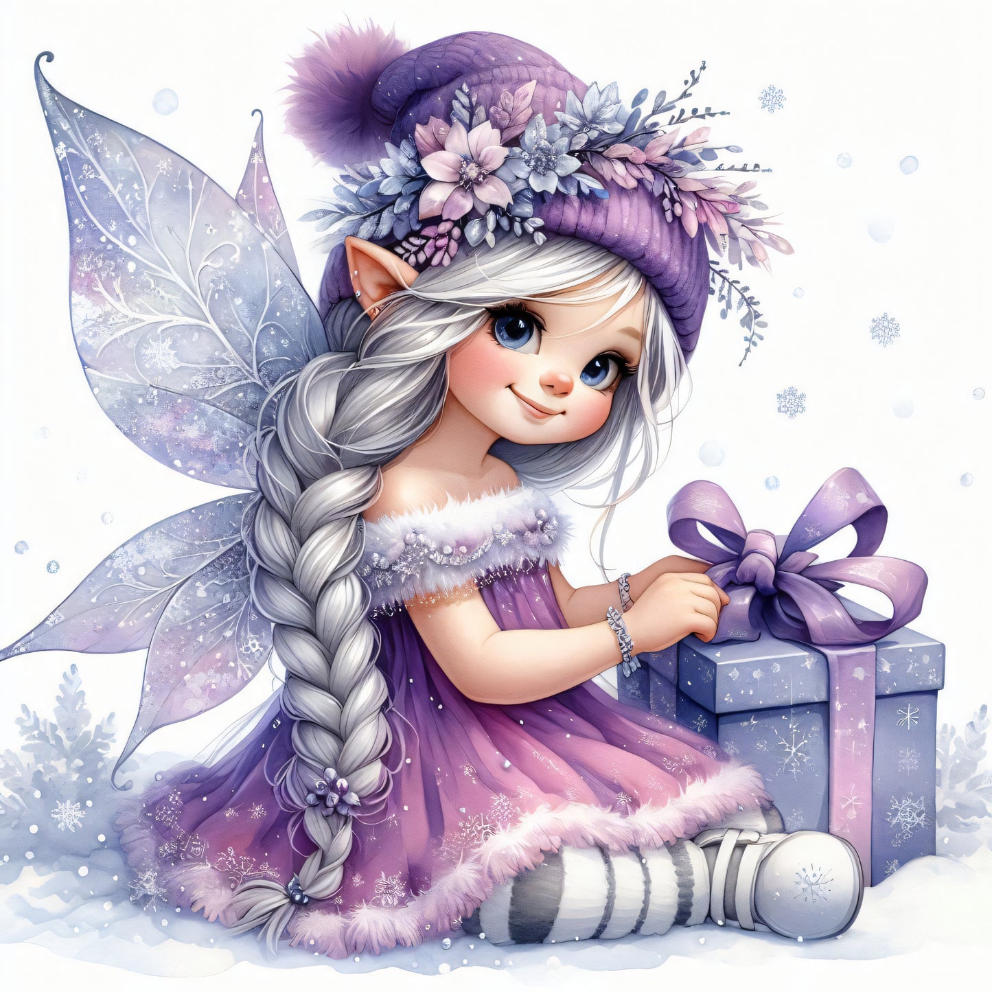 Winter Fee, Schnee, lila #10