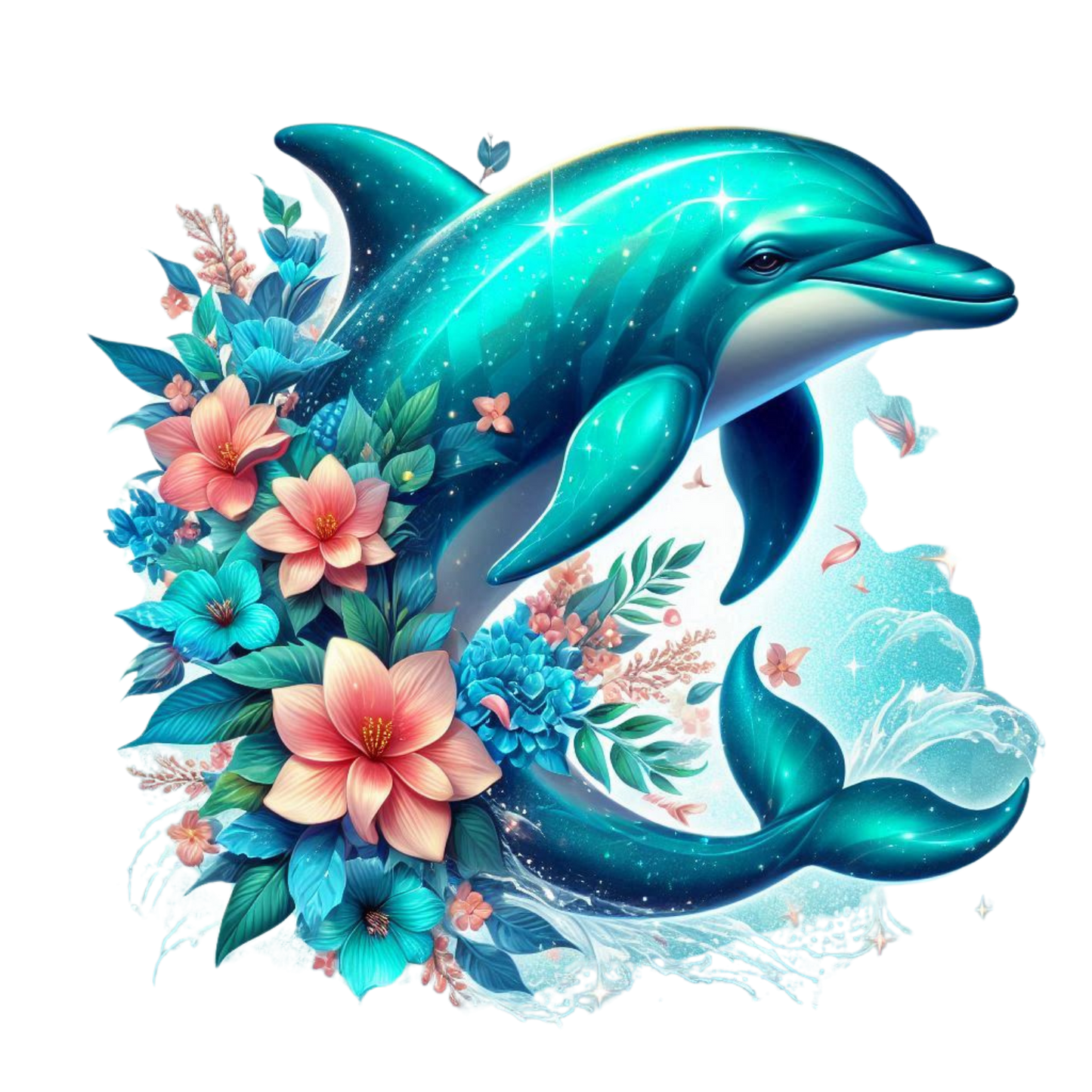 Delphin mit Blumen #5