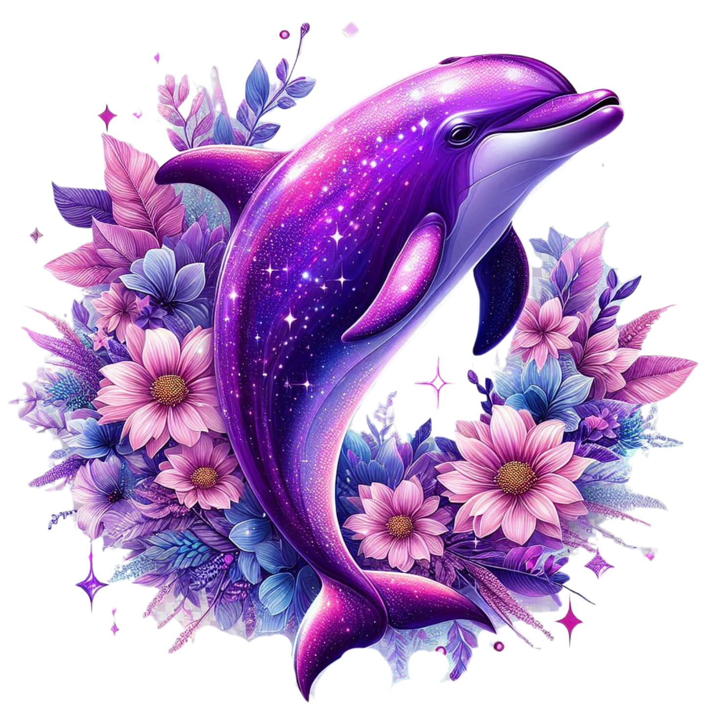 Delphin mit Blumen #10