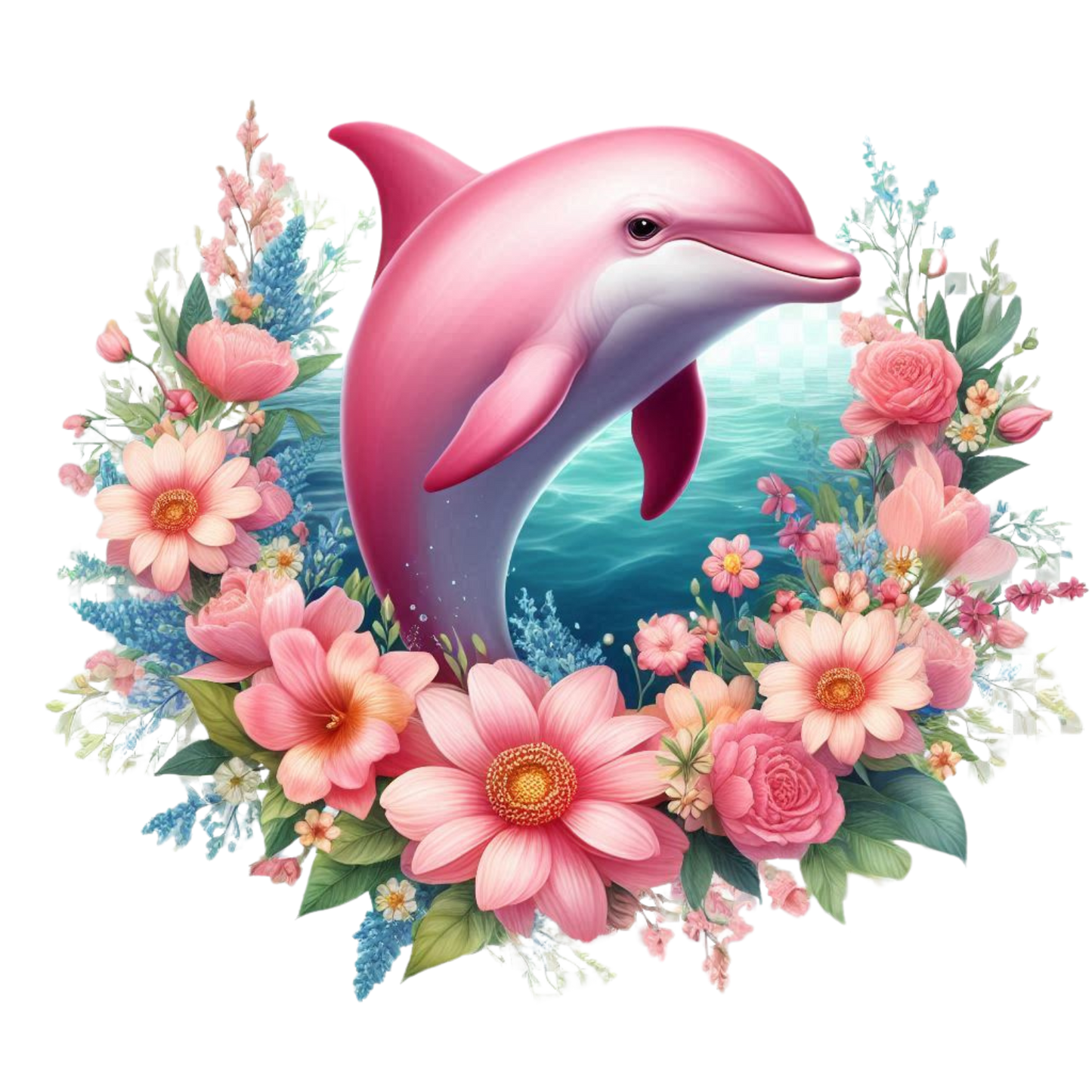 Delphin mit Blumen #11