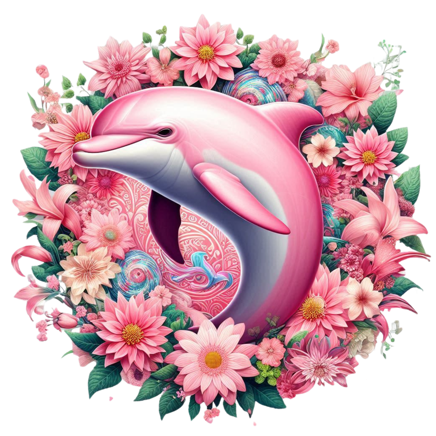 Delphin mit Blumen #13