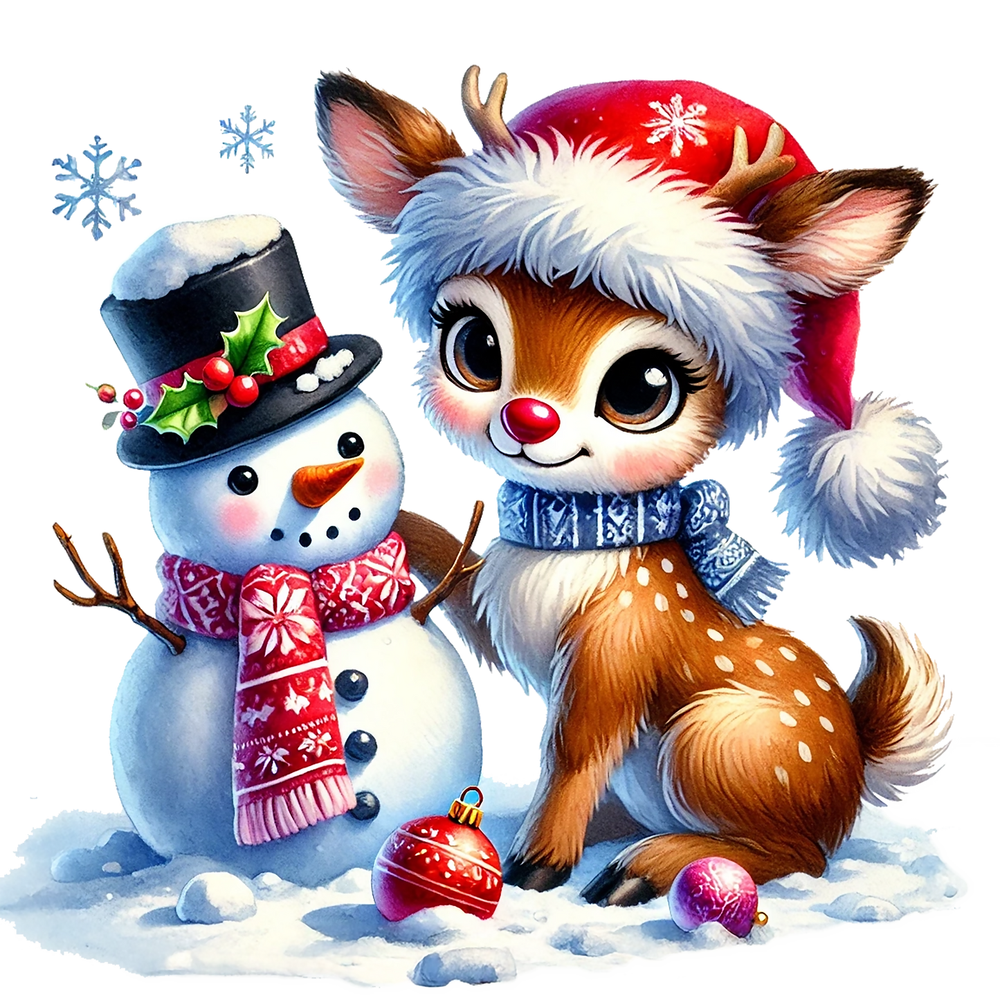 Rentier; Weihnachten; Schneemann; Winter; Schnee #1