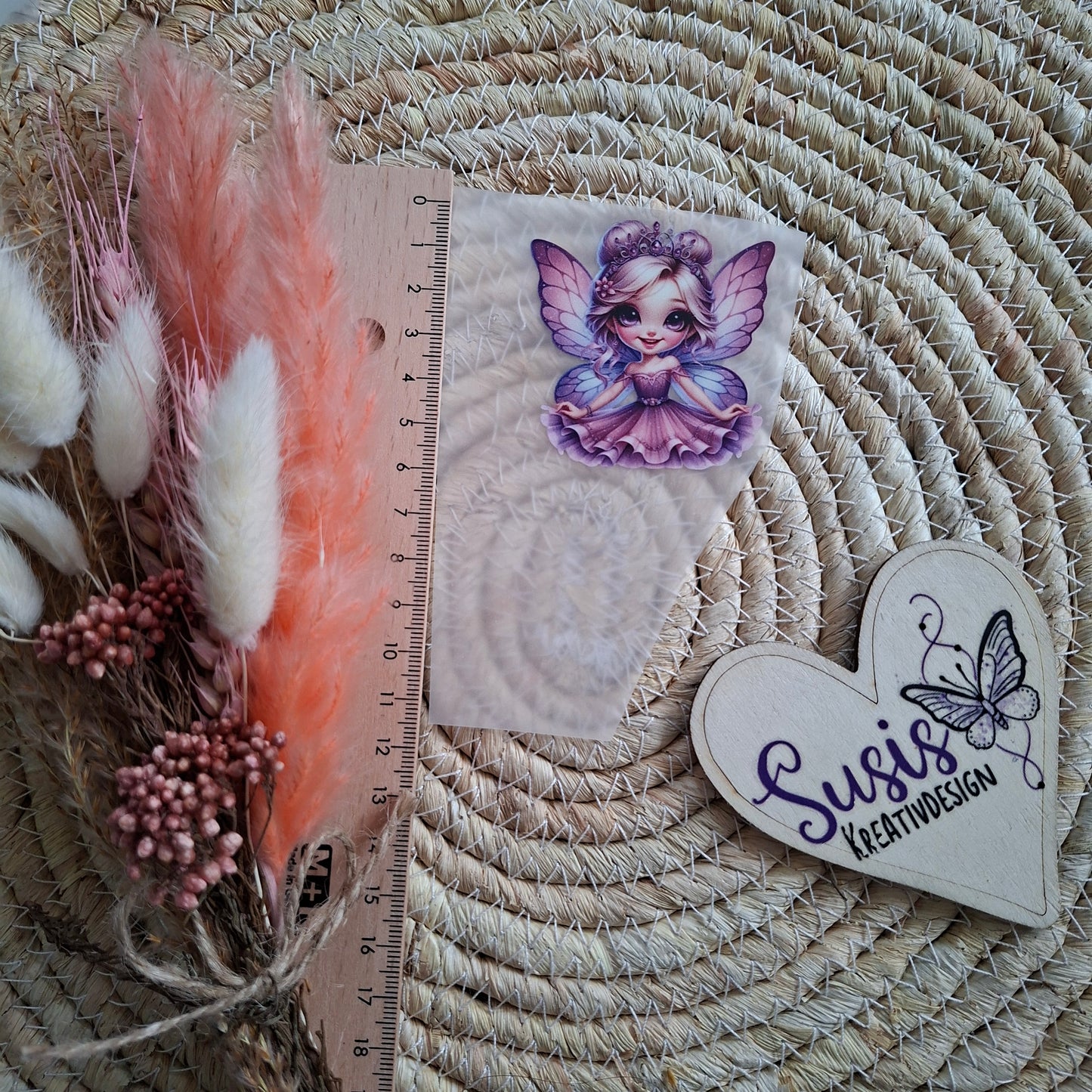 Bügelbild, Fee Lila