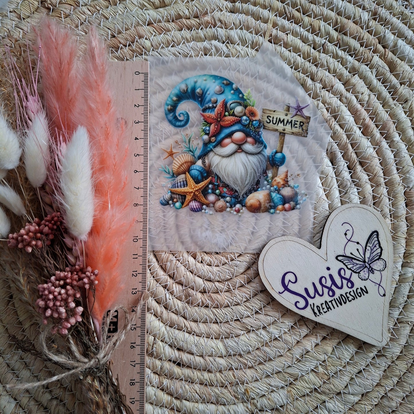 Bügelbild, Sommerzwerg, Gnom, Sommer