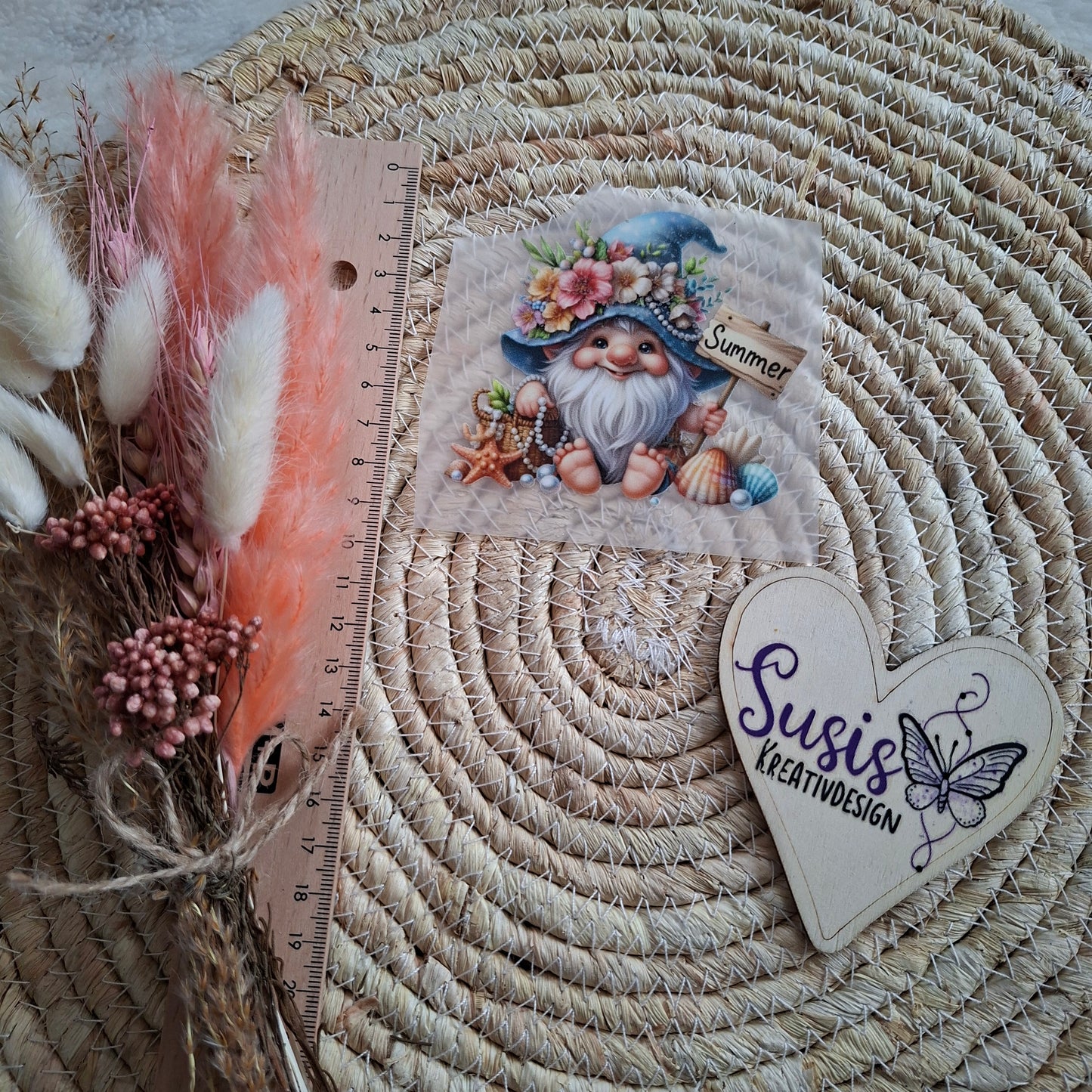 Bügelbild, Sommerzwerg, Gnom, Sommer