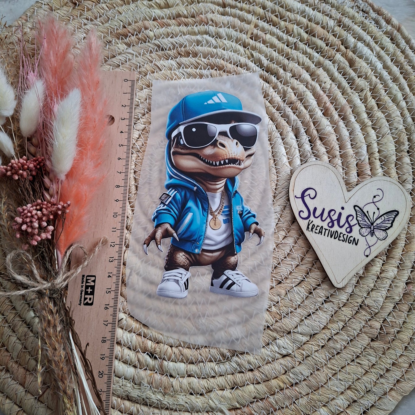 Bügelbild, Dino cool