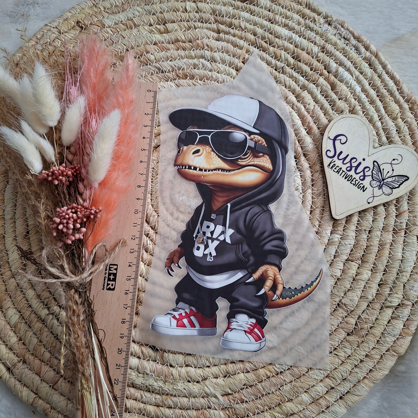 Bügelbild, Dino cool