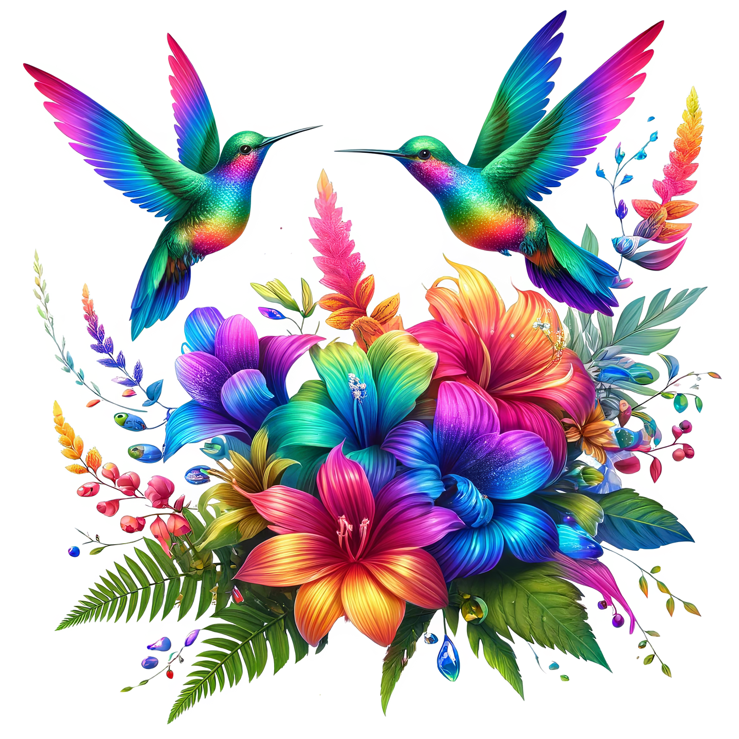 Kolibri mit Hibiskusblüte #7