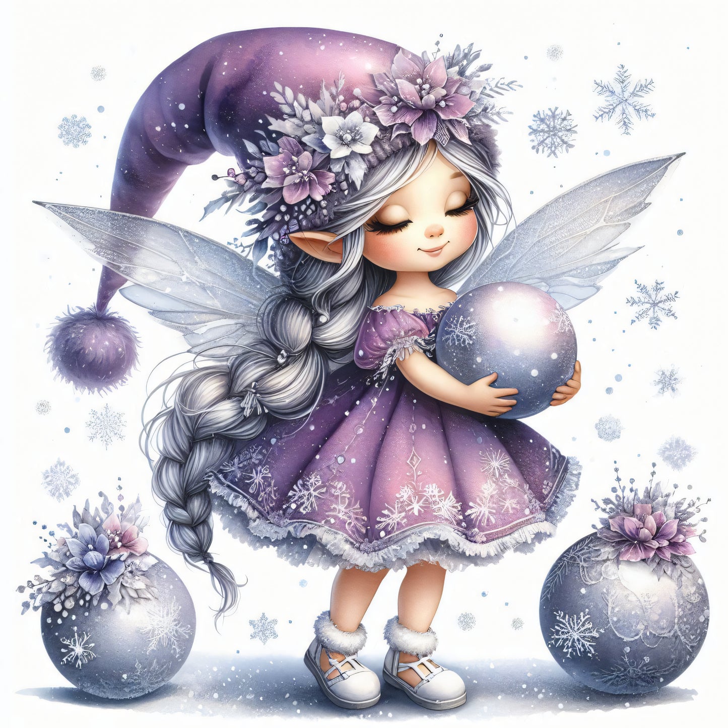 Winter Fee, Schnee, lila #2
