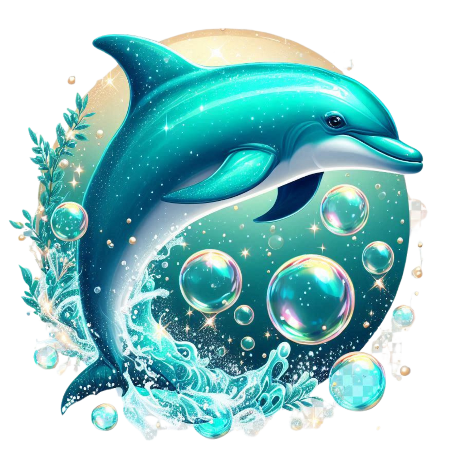 Delphin mit Blumen #4
