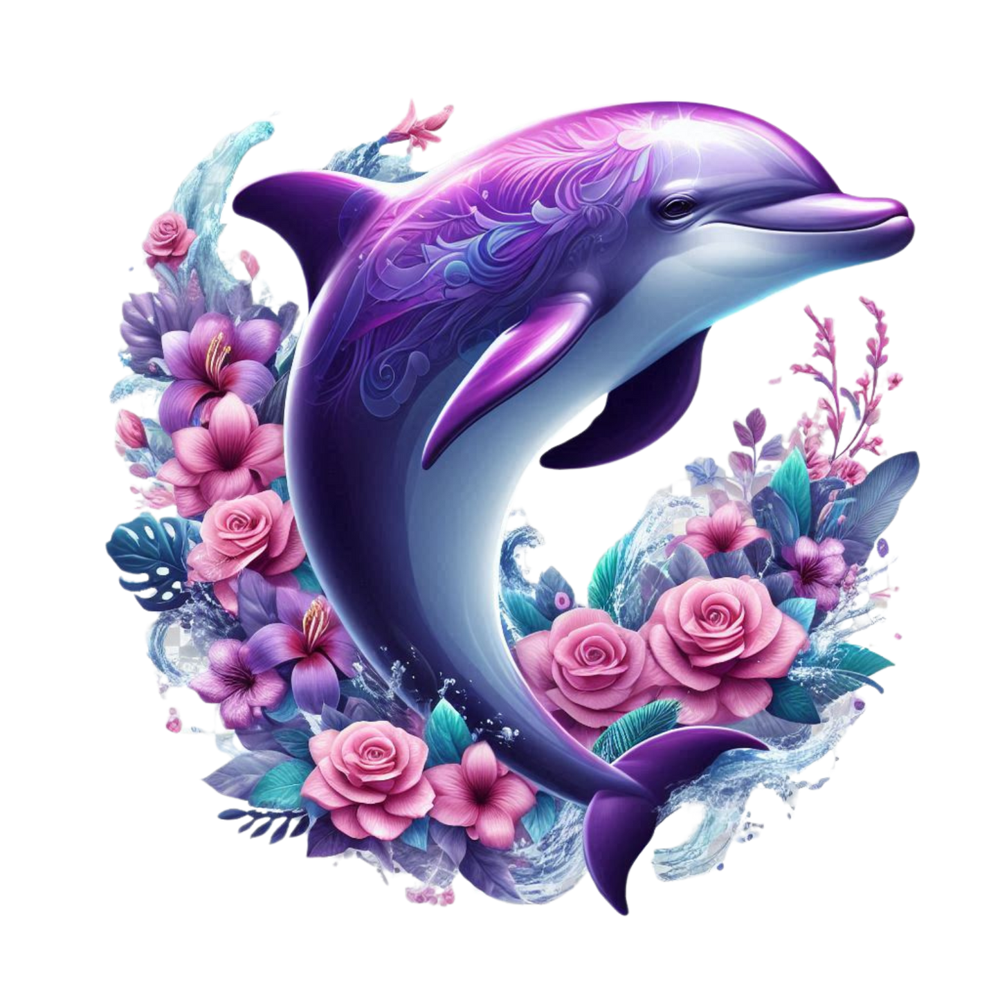 Delphin mit Blumen #7