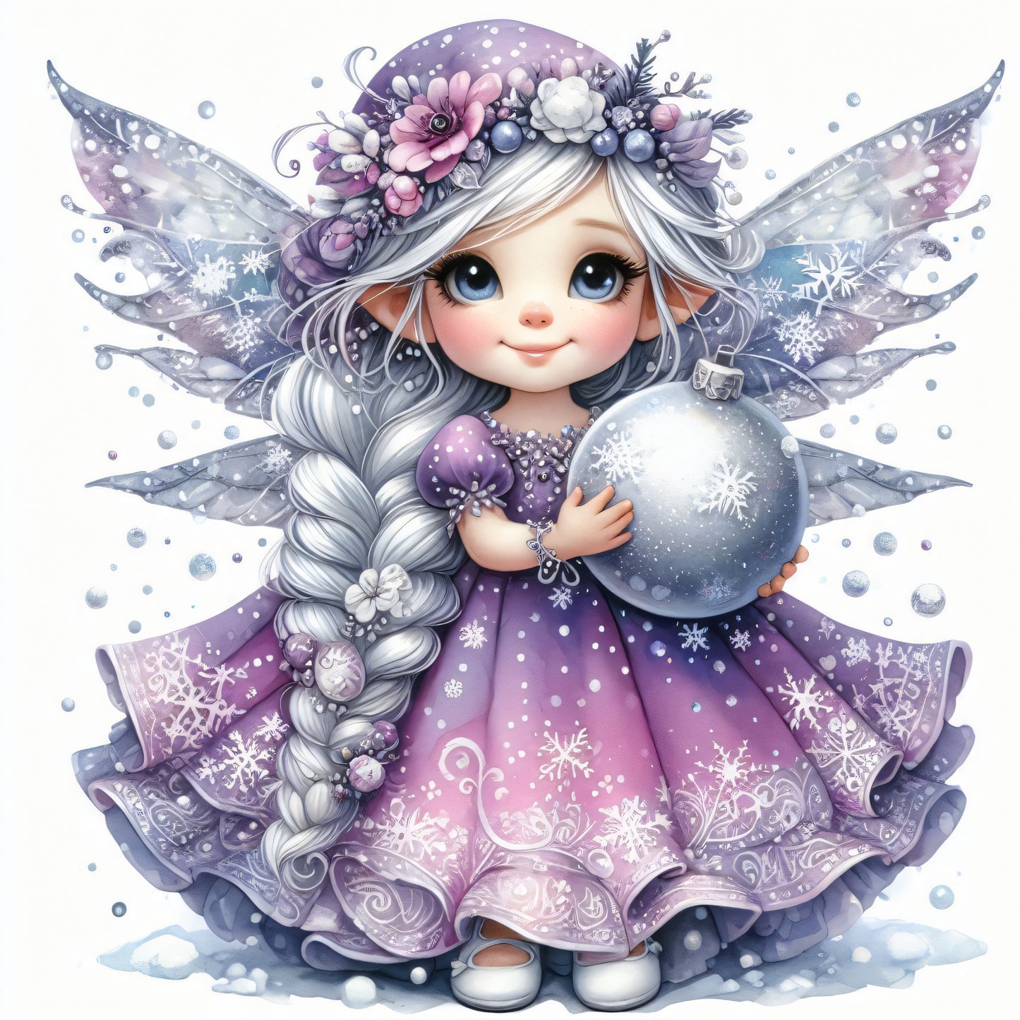 Winter Fee, Schnee, lila #5