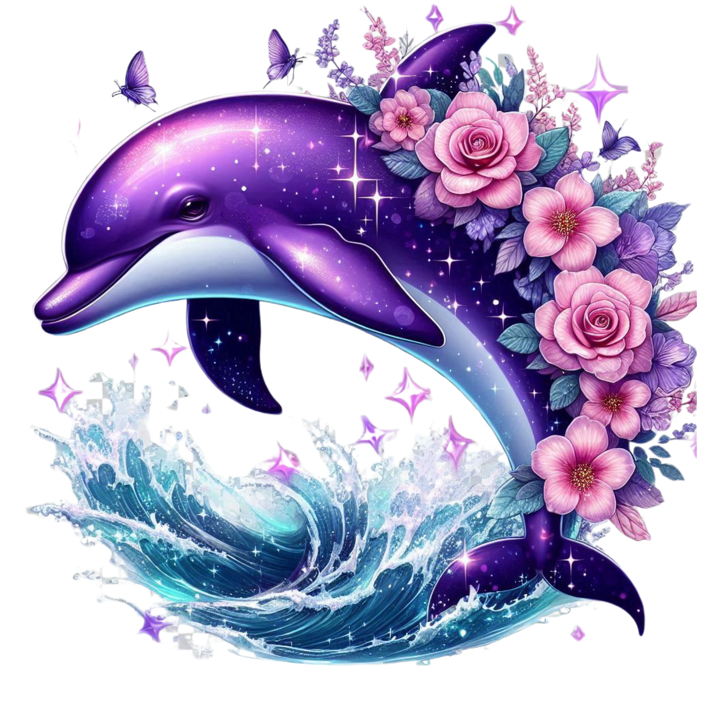 Delphin mit Blumen #9
