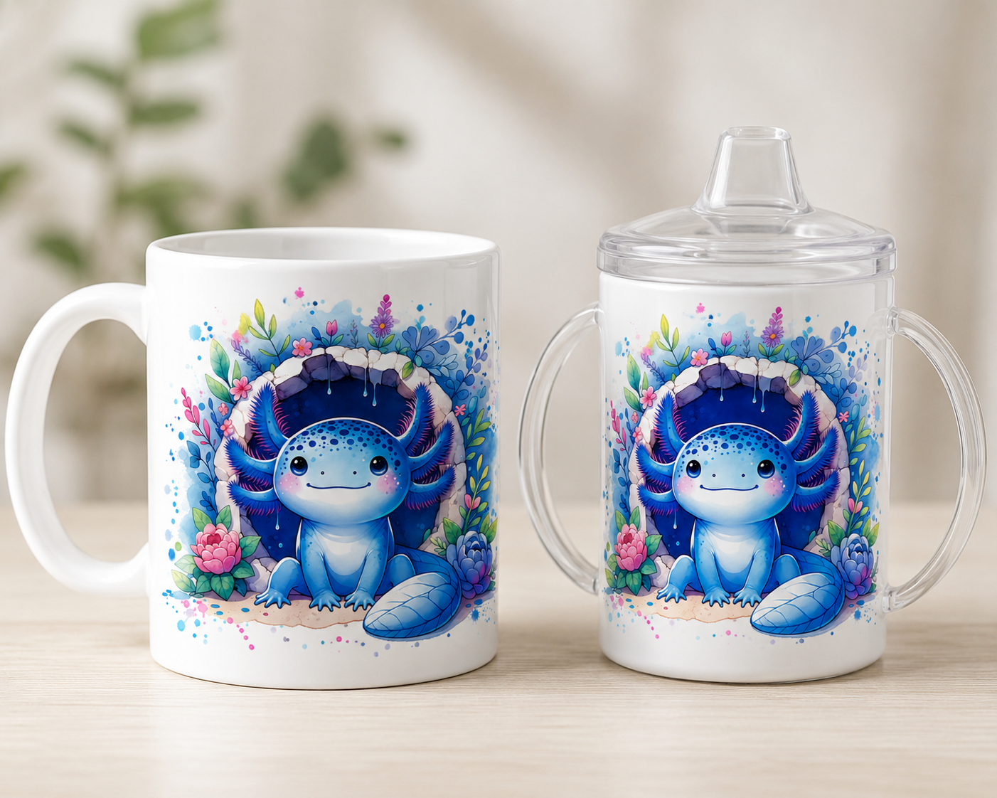 Tassendesign "Axolotl" blau Rub on, Sublimation
