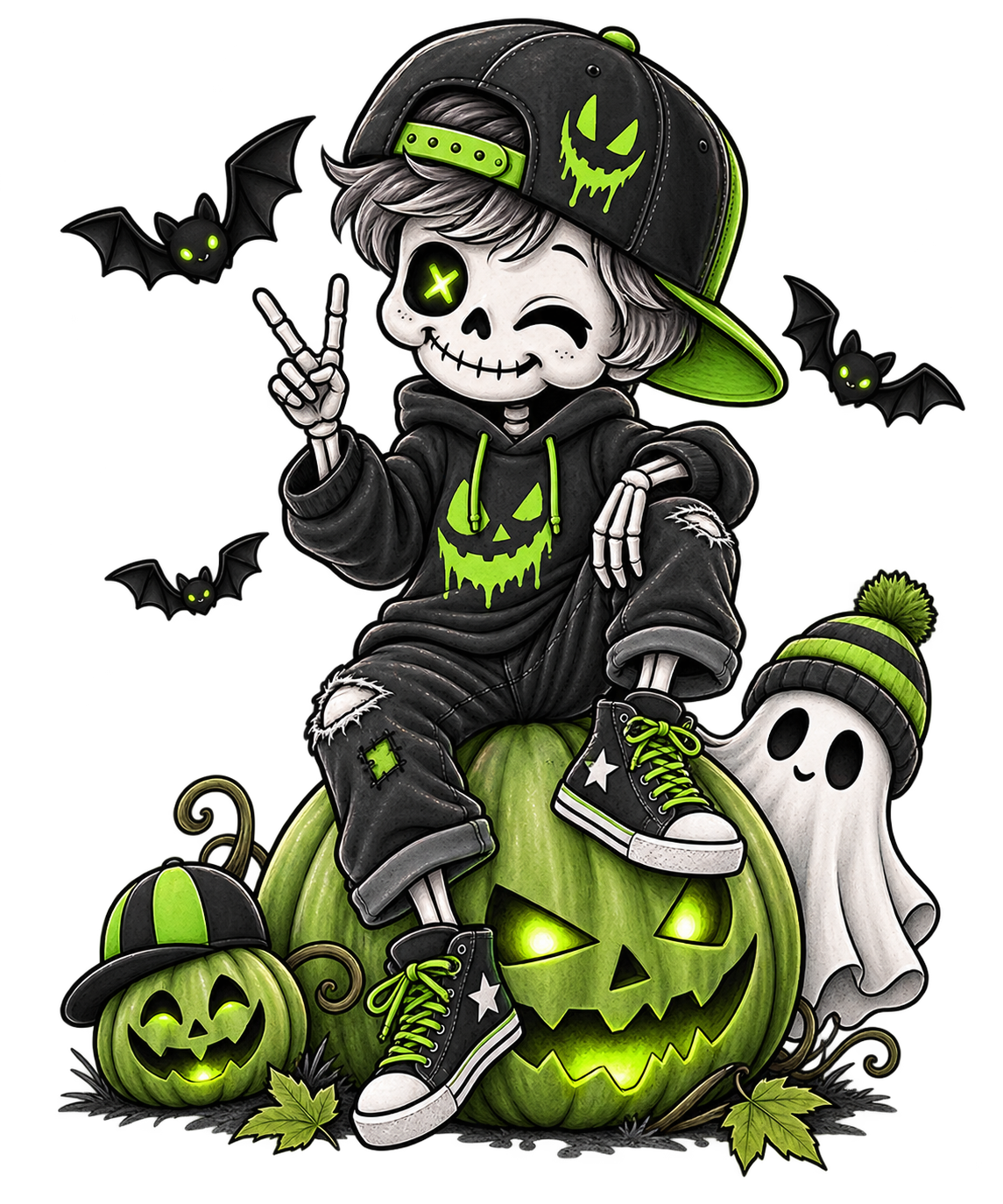 Bügelbild Halloween Skelett #1