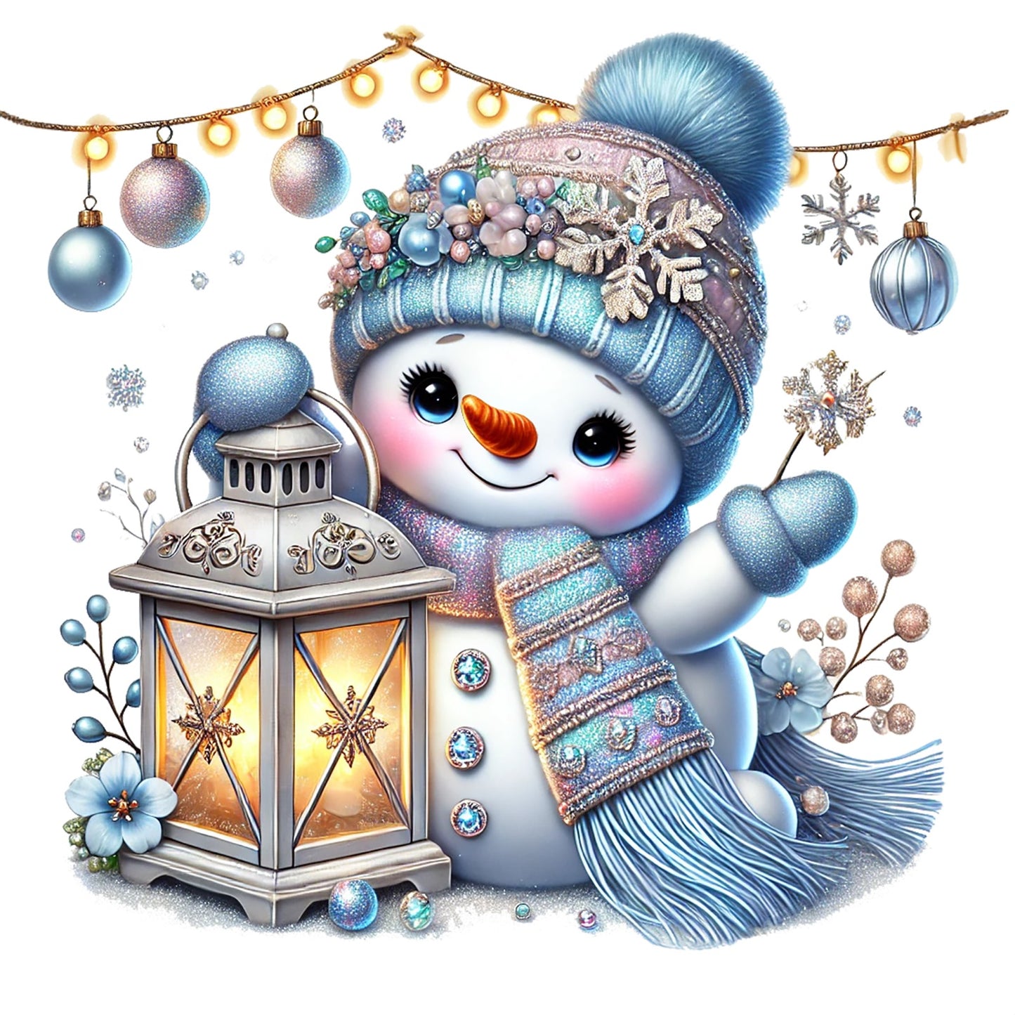 Schneemann blau; Winter; Weihnachten #13