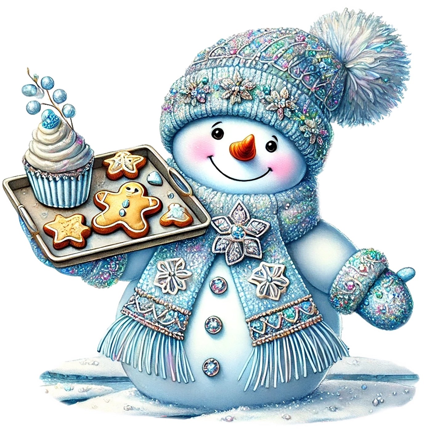 Schneemann blau; Winter; Weihnachten #17