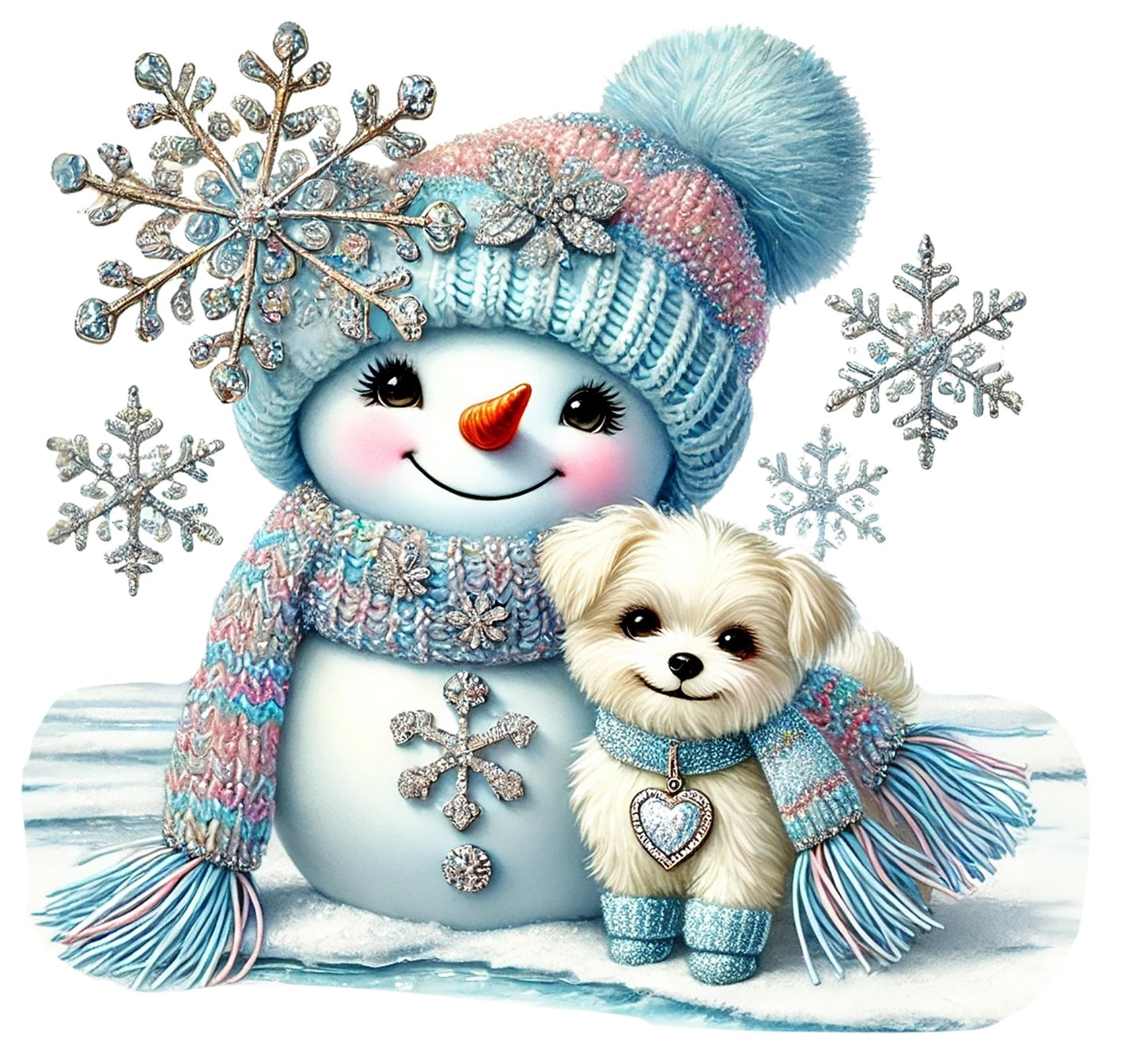 Schneemann blau; Winter; Weihnachten #19