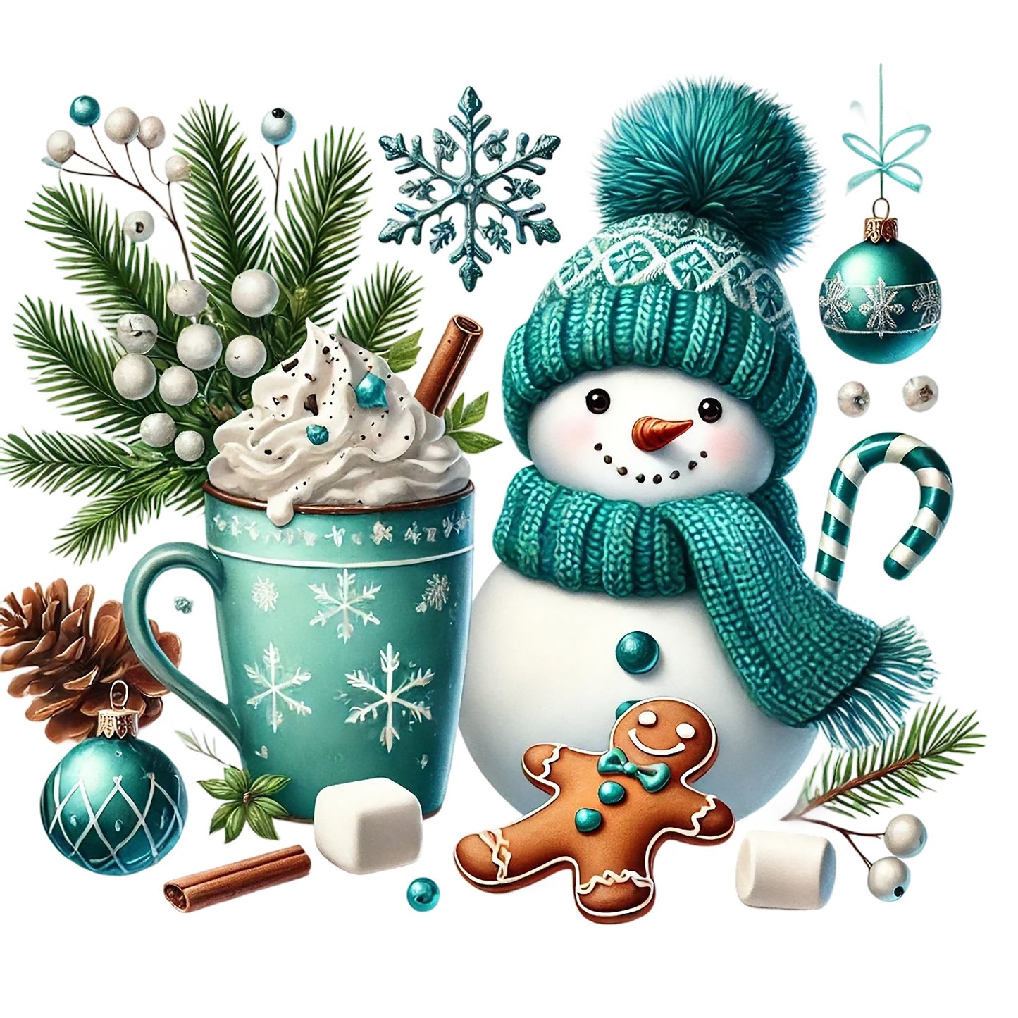 Schneemann türkis; Winter; Weihnachten; Kinder #3