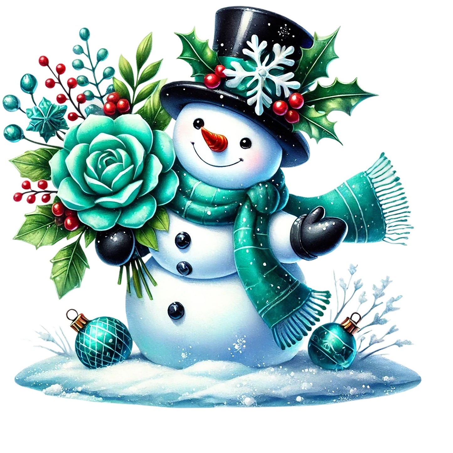 Schneemann türkis; Winter; Weihnachten; Kinder #4