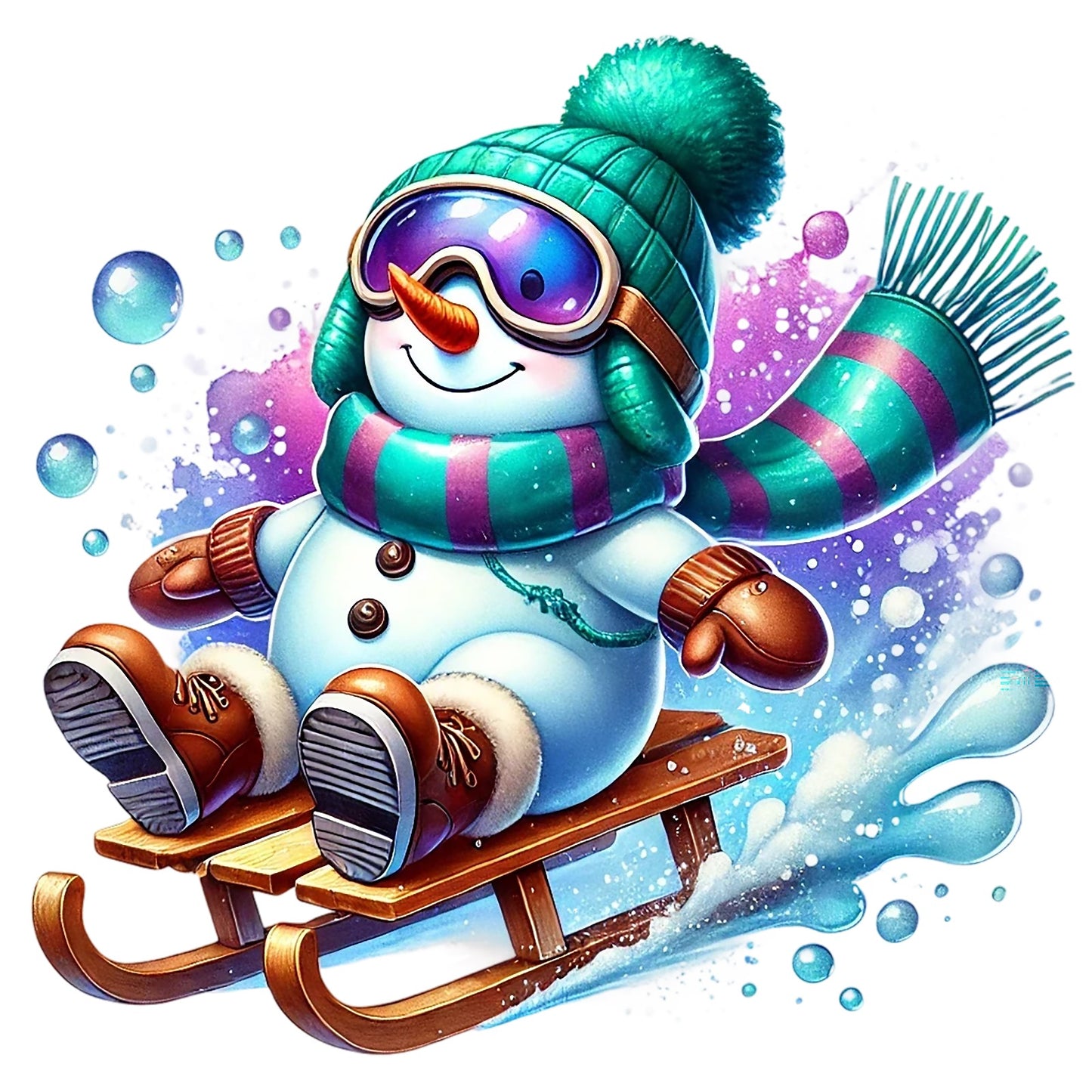 Schneemann türkis; Winter; Weihnachten; Kinder #12