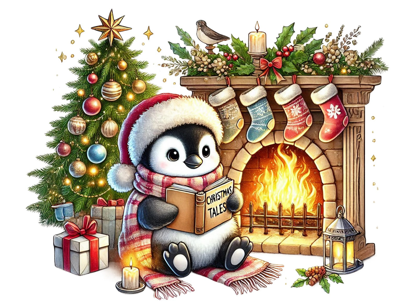 Pinguine; Winter; Weihnachten; bunt #2