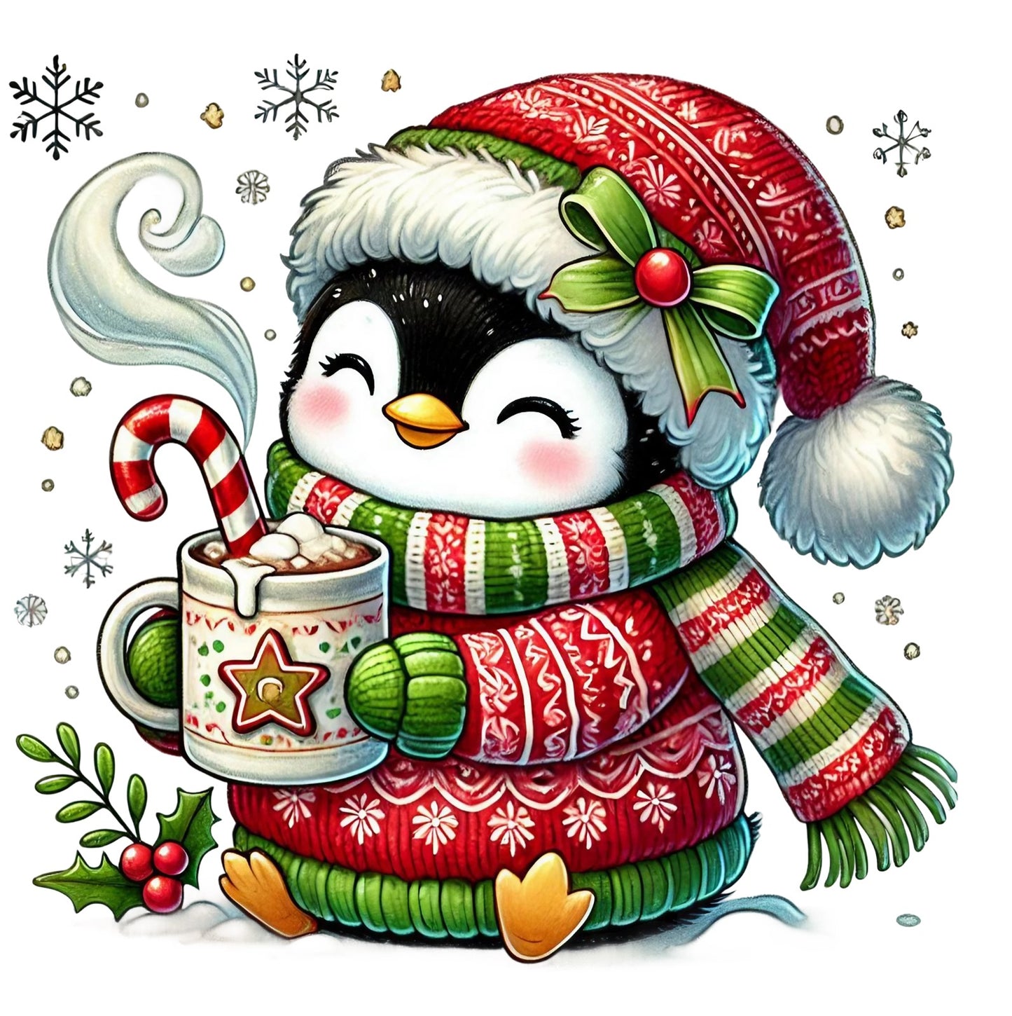 Pinguine; Winter; Weihnachten; bunt #9