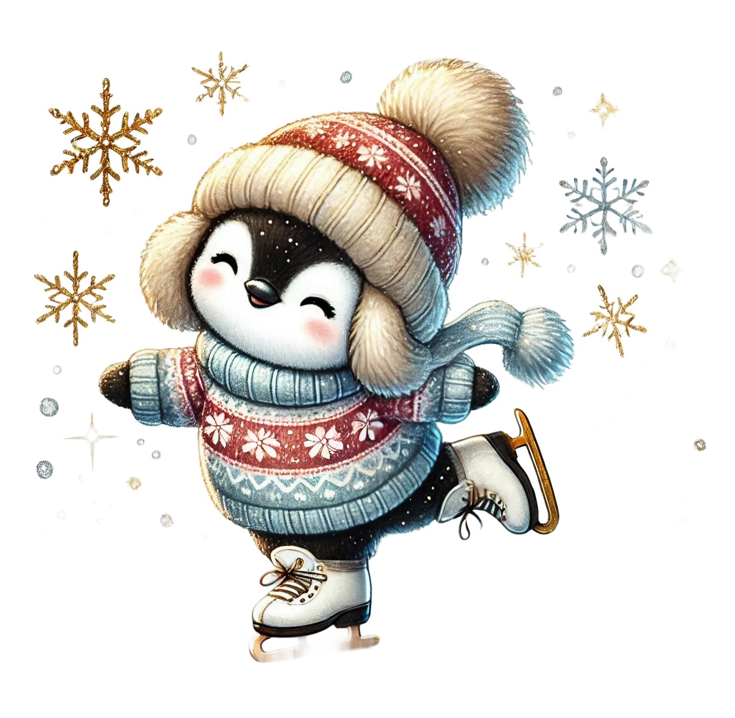 Pinguine; Winter; Weihnachten; bunt #16