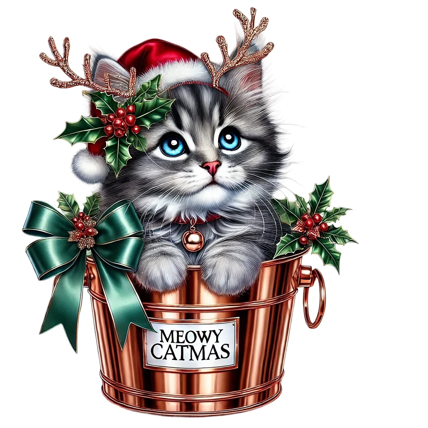 Weihnachtskatzen; Eimer; Weihnachten; Winter #3