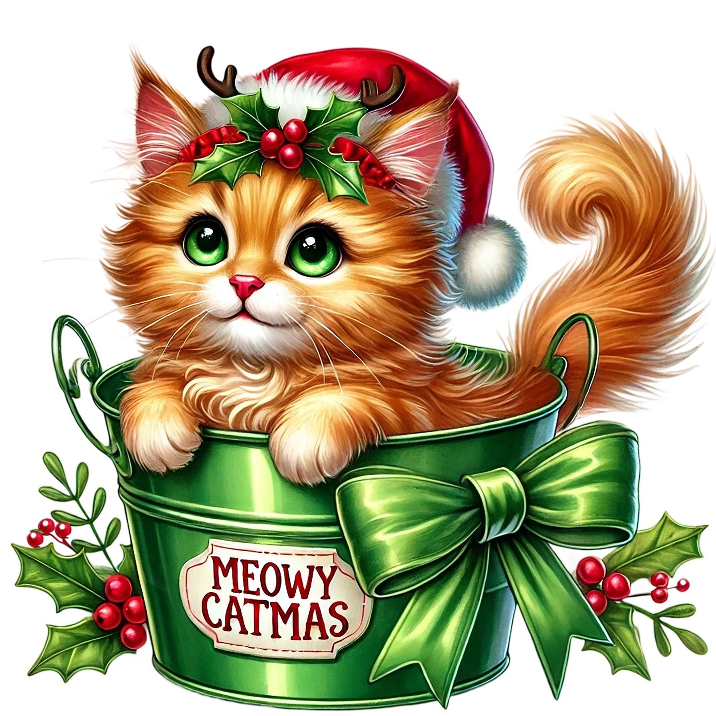 Weihnachtskatzen; Eimer; Weihnachten; Winter #6