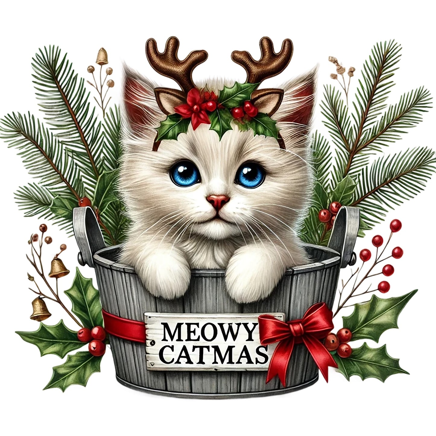 Weihnachtskatzen; Eimer; Weihnachten; Winter #10