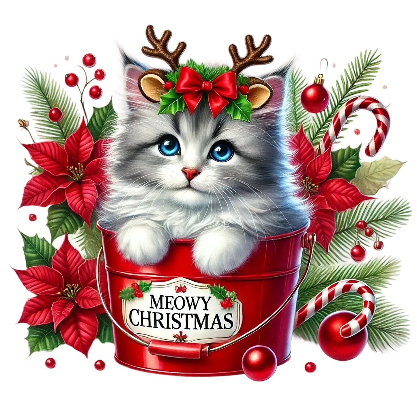 Weihnachtskatzen; Eimer; Weihnachten; Winter #13