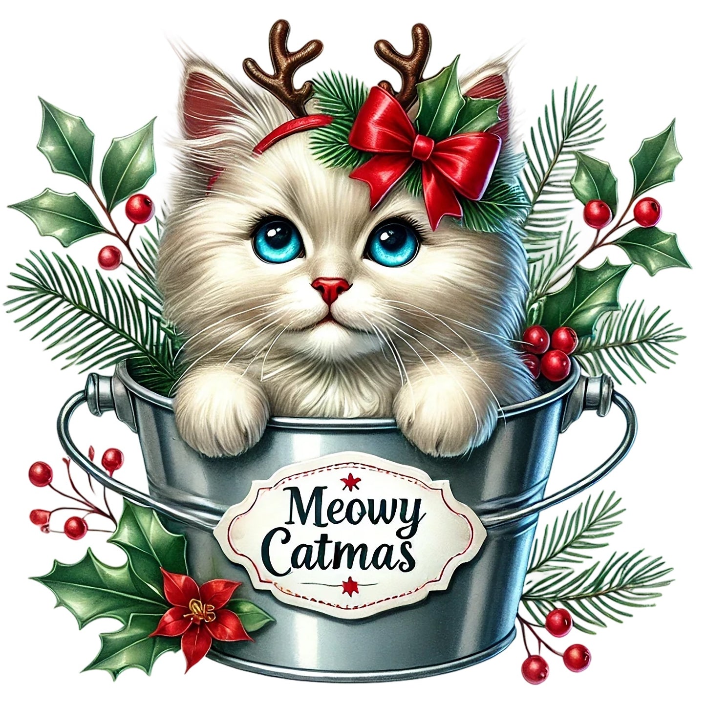 Weihnachtskatzen; Eimer; Weihnachten; Winter #15