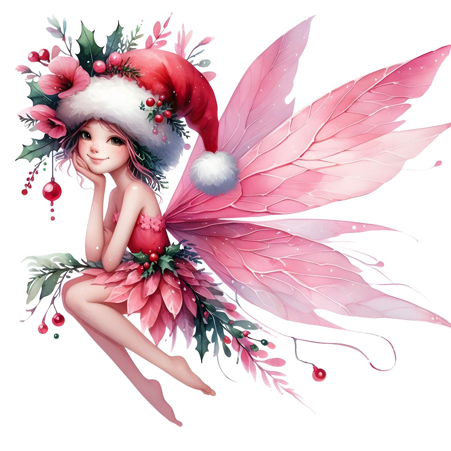 Weihnachtsfee rot, Weihnachten, Christmas, Fee #4