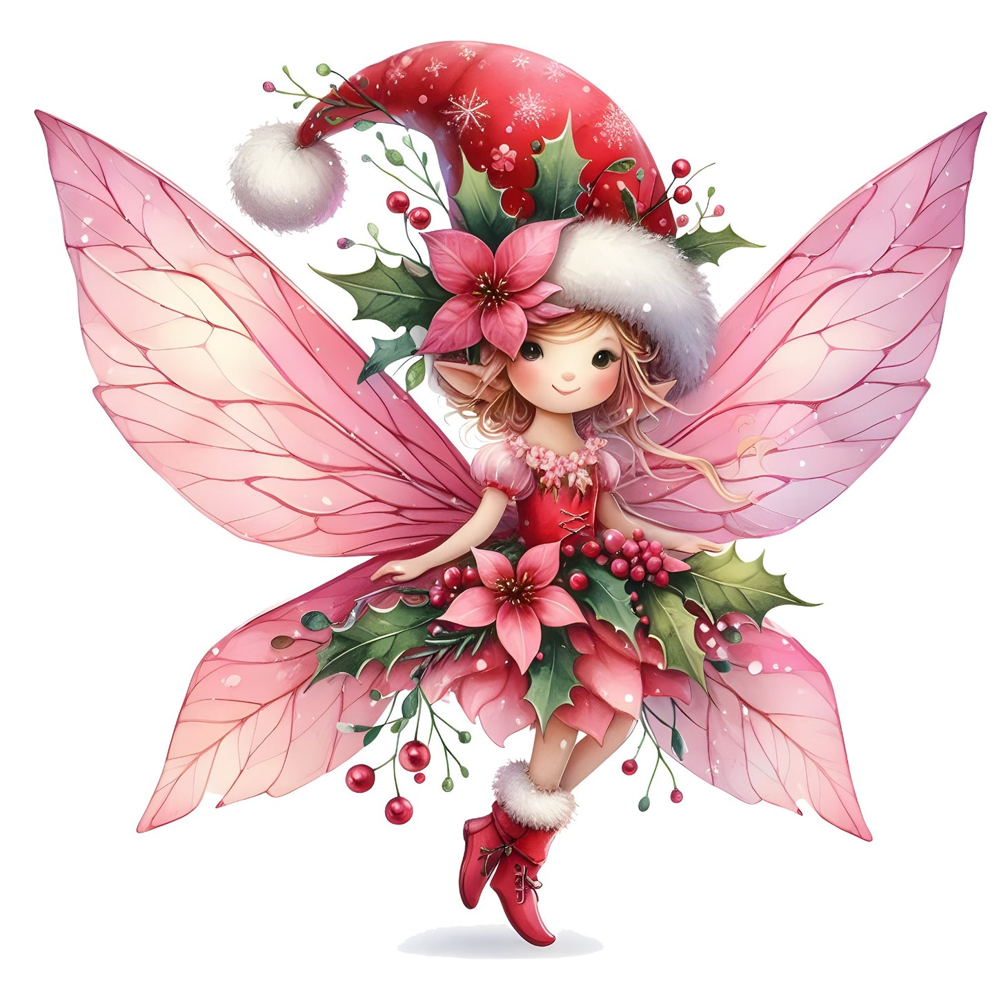 Weihnachtsfee rot, Weihnachten, Christmas, Fee #10