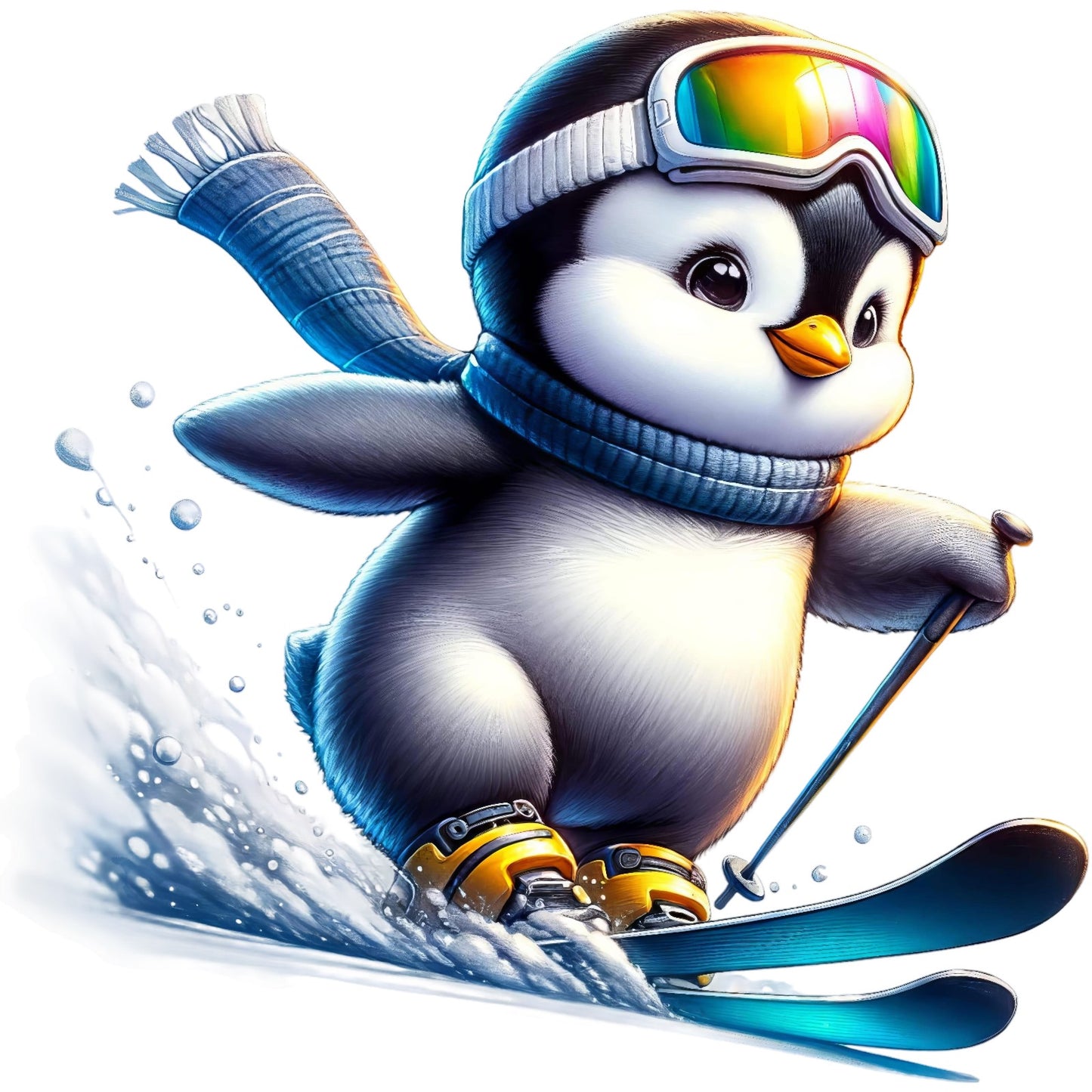 Pinguin cool, Winter, Schnee, Ski #3