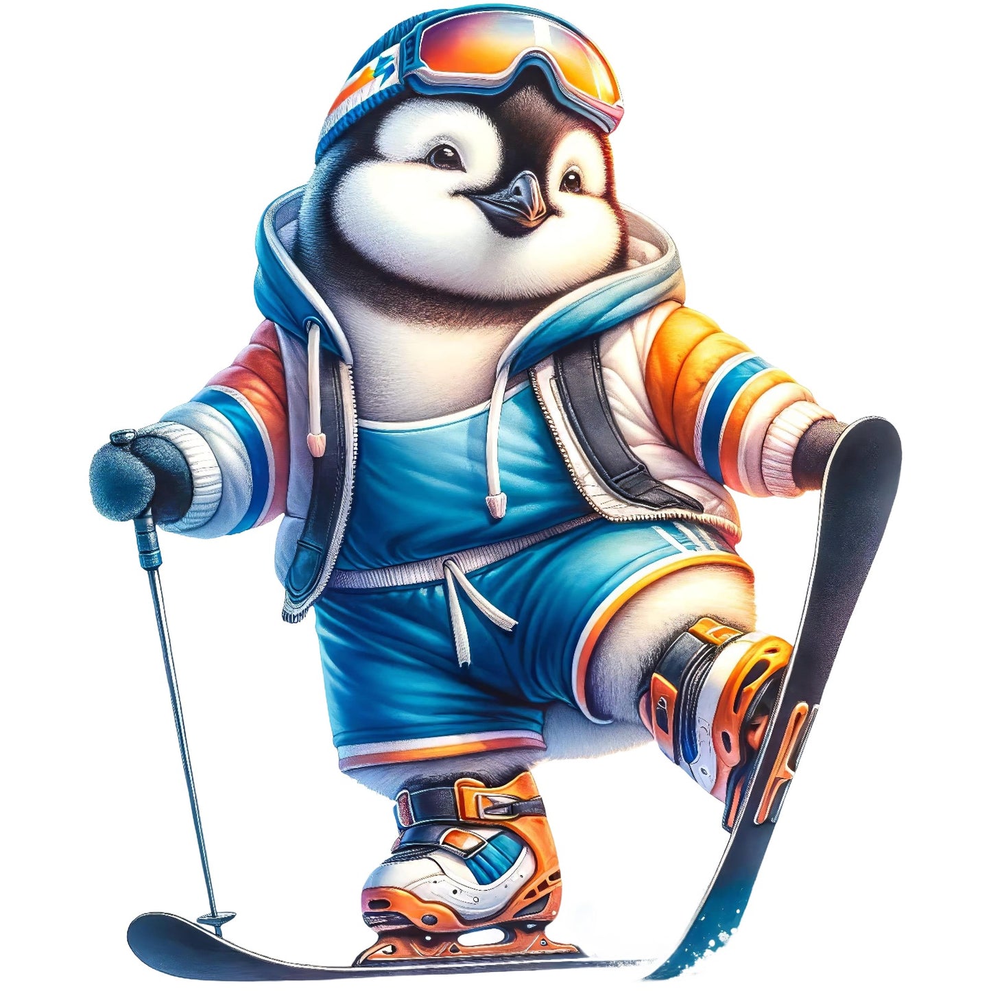 Pinguin cool, Winter, Schnee, Ski #5