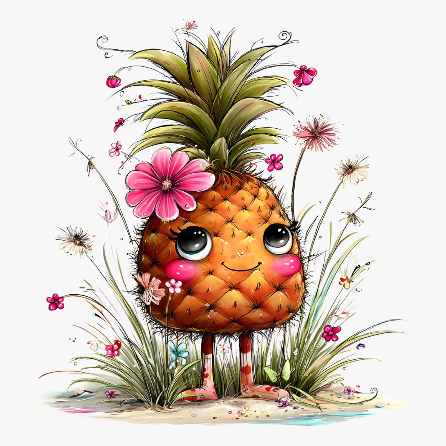 Ananas, Sommer, lustig, pink, sweet, Pineapple #7
