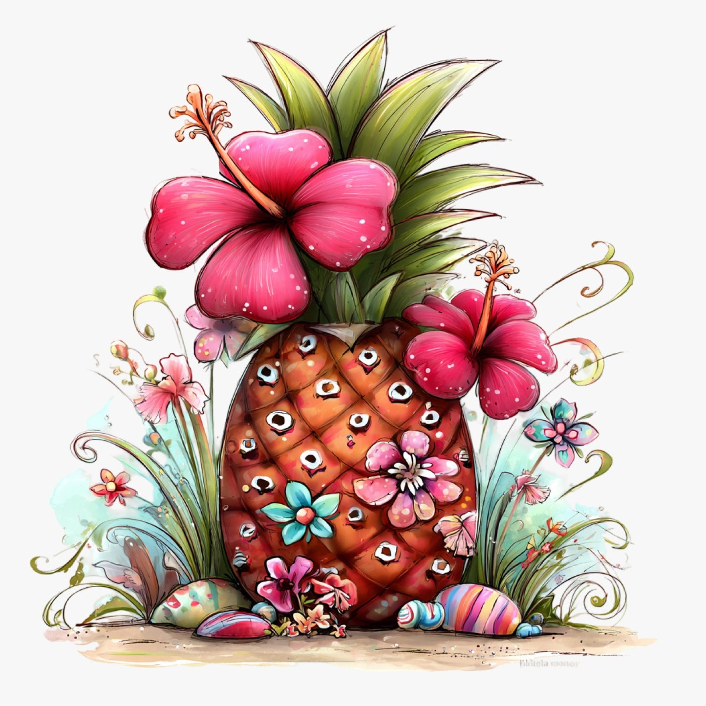 Ananas, Sommer, lustig, pink, sweet, Pineapple #32