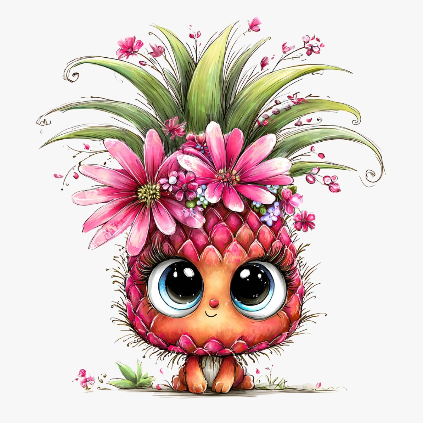 Ananas, Sommer, lustig, pink, sweet, Pineapple #25