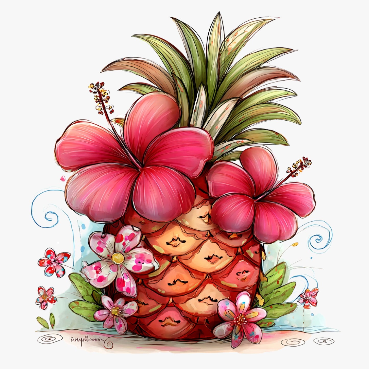 Ananas, Sommer, lustig, pink, sweet, Pineapple #21