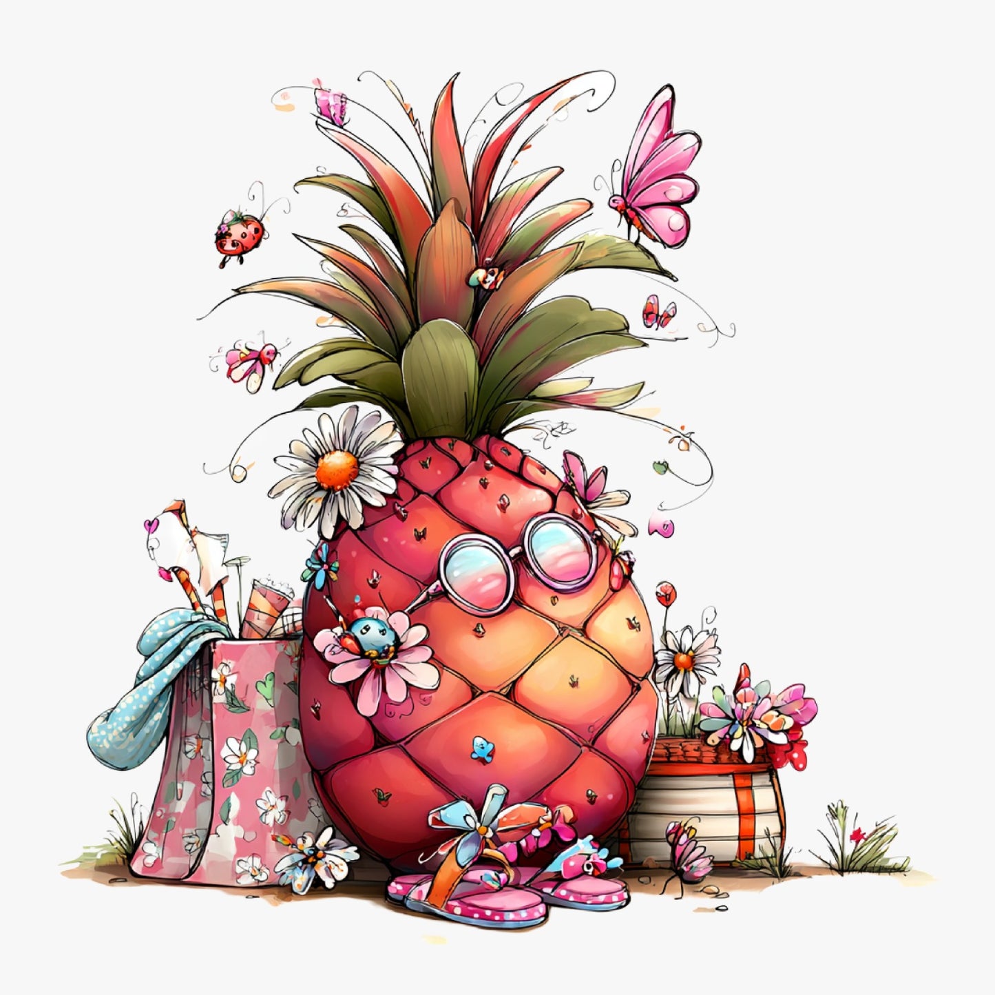 Ananas, Sommer, lustig, pink, sweet, Pineapple #29
