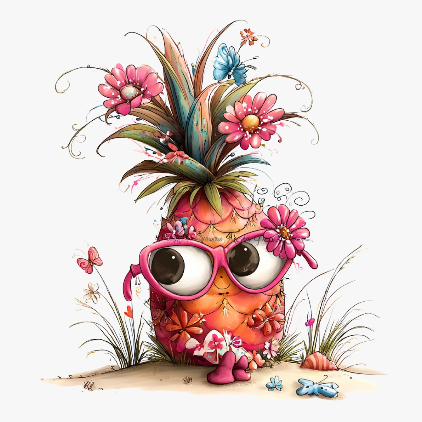 Ananas, Sommer, lustig, pink, sweet, Pineapple #30