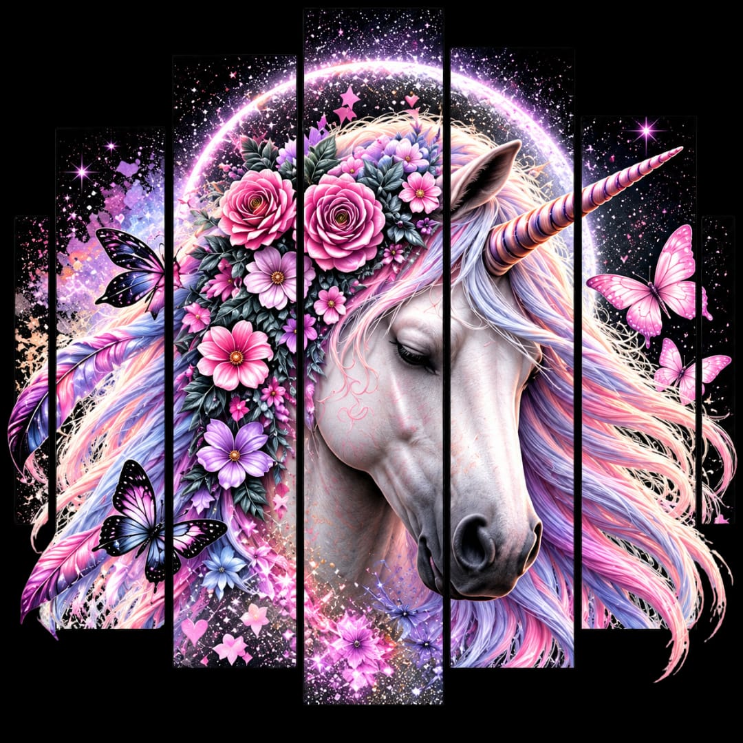 Bügelbild Pferd; Einhorn bunt # 8