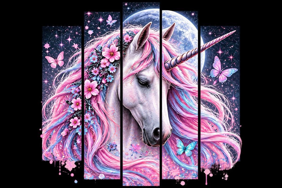 Bügelbild Pferd; Einhorn bunt # 12