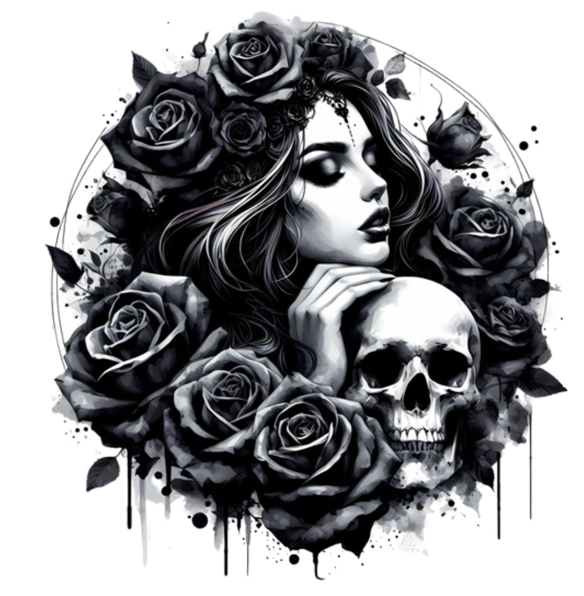 Frau mit Totenkopf #11