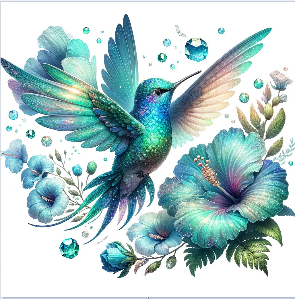 Kolibri mit Hibiskusblüte #6